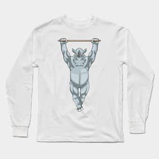 Rhino Bodybuilder Pull ups Bodybuilding Long Sleeve T-Shirt